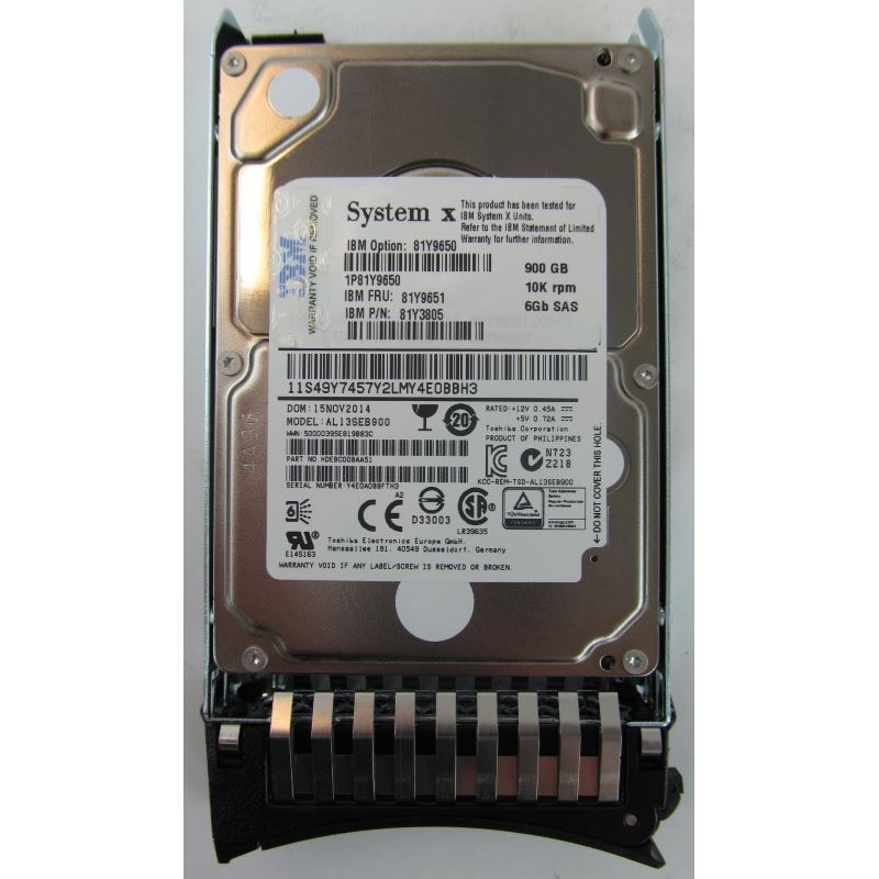 IBM 81Y9650 900GB 10K RPM 6GBPS SAS 2.5 Hot Swap Hard Disk Drive